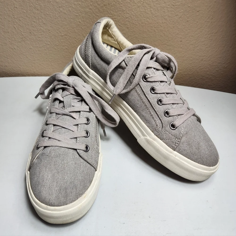 Taos Plim Soul Womens |8.5| Gray Wash Canvas Comfort Sneakers